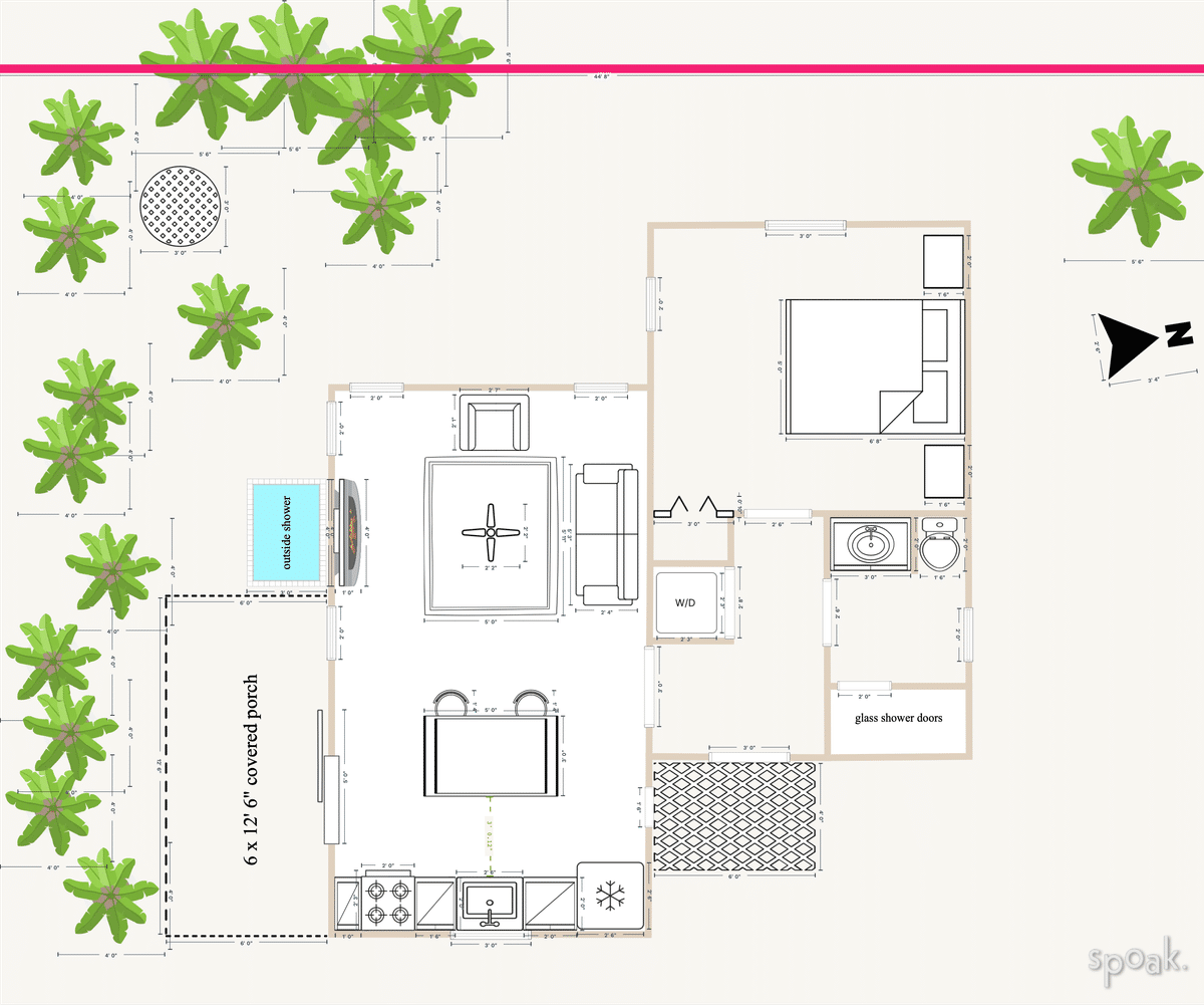 One Bedroom House Floor Plan designed by Heather McCartney