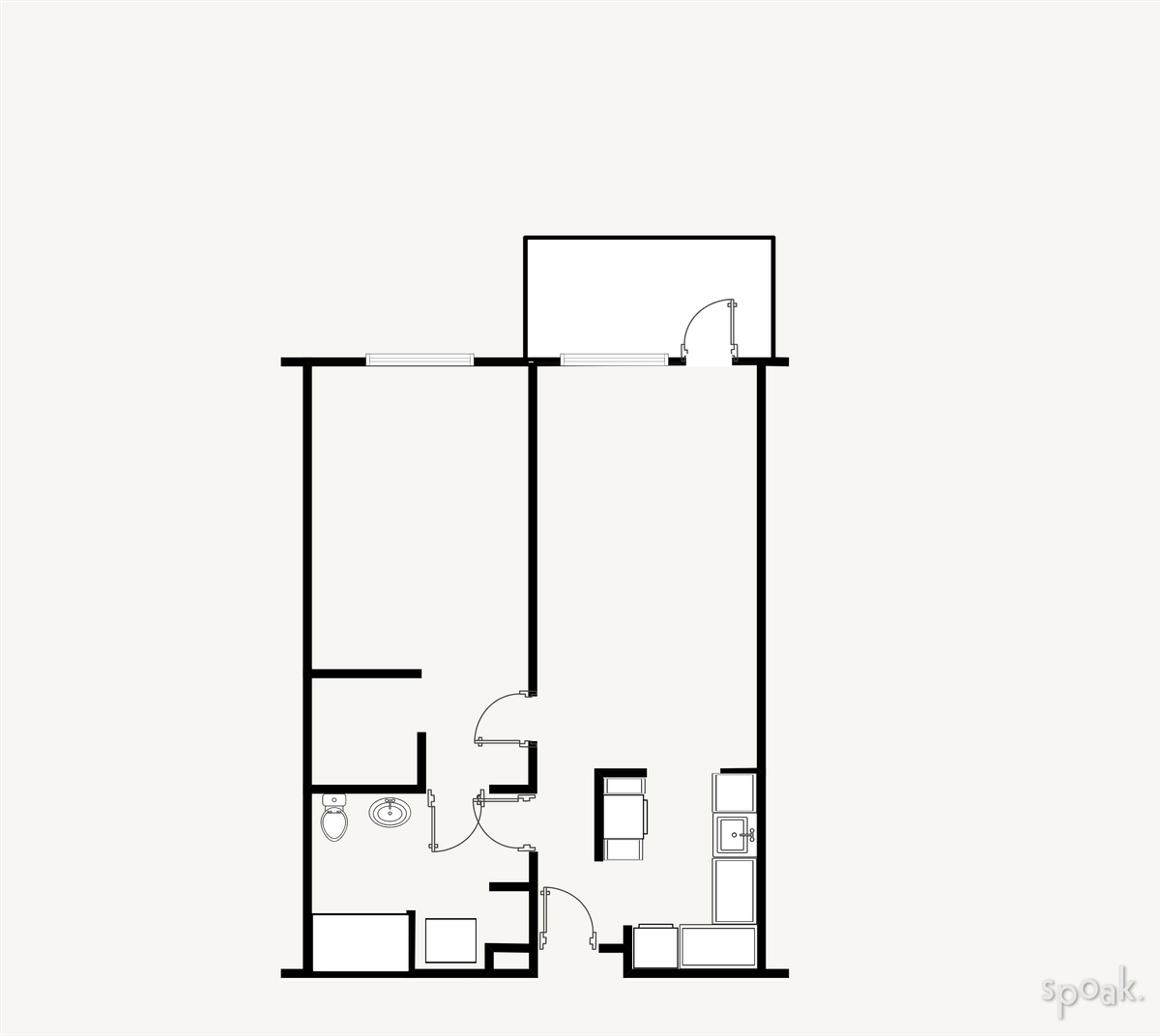 One Bedroom House Plan designed by Anna Hubenya