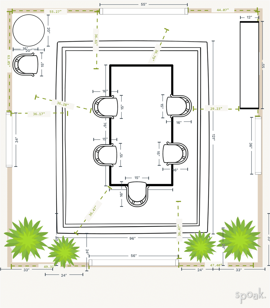 Medium Dining Room Plan designed by Michelle Rosenhouse