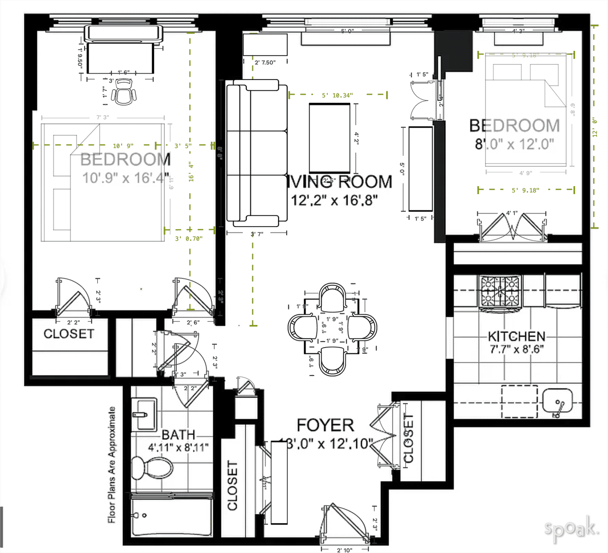 Studio Apartment Plan designed by Adela Koenig