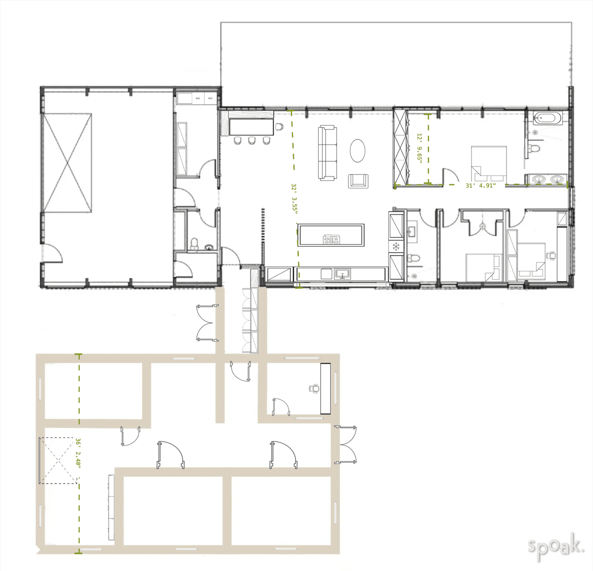 Three Bedroom House Layout designed by Claire Cornetta