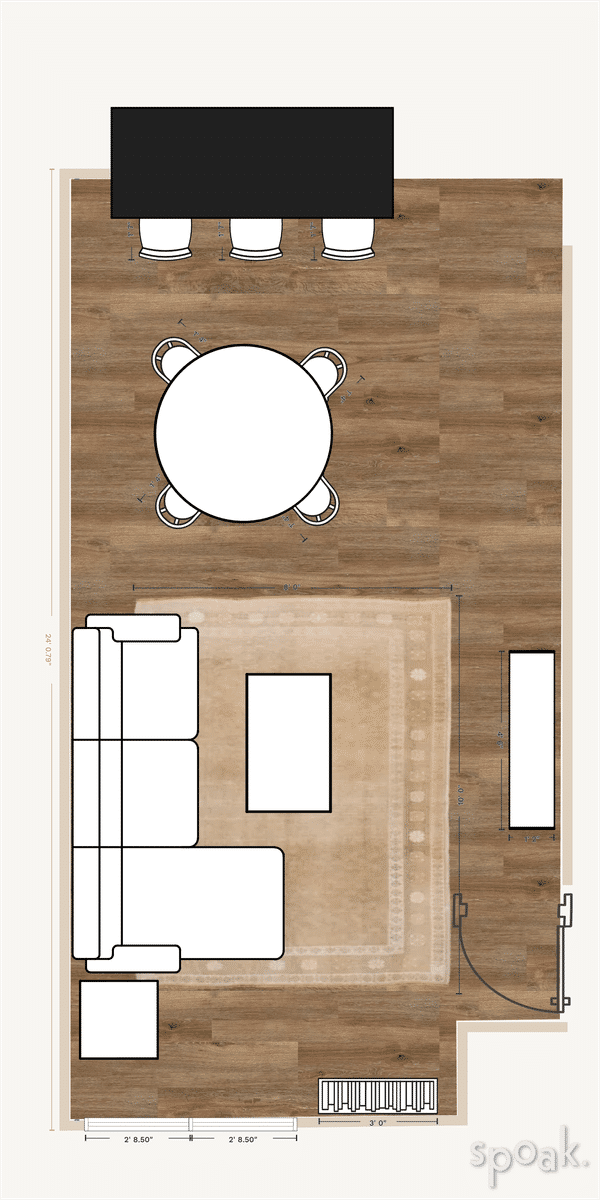 TV Room Plan designed by Eileen Preston