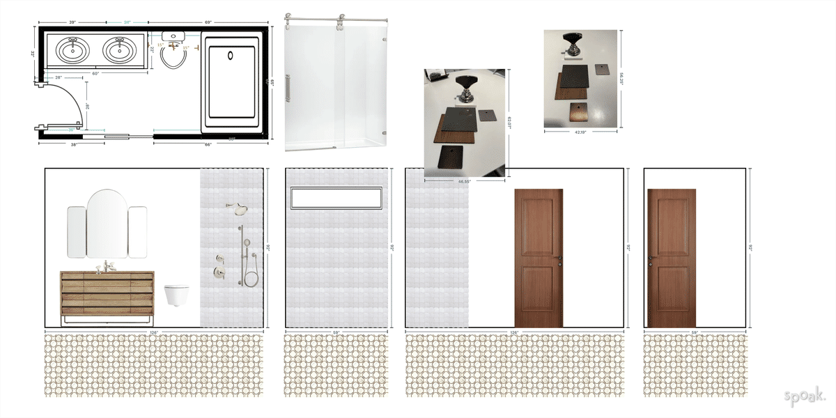 Primary Bathroom Floor Plan designed by Cecelia Crimmins