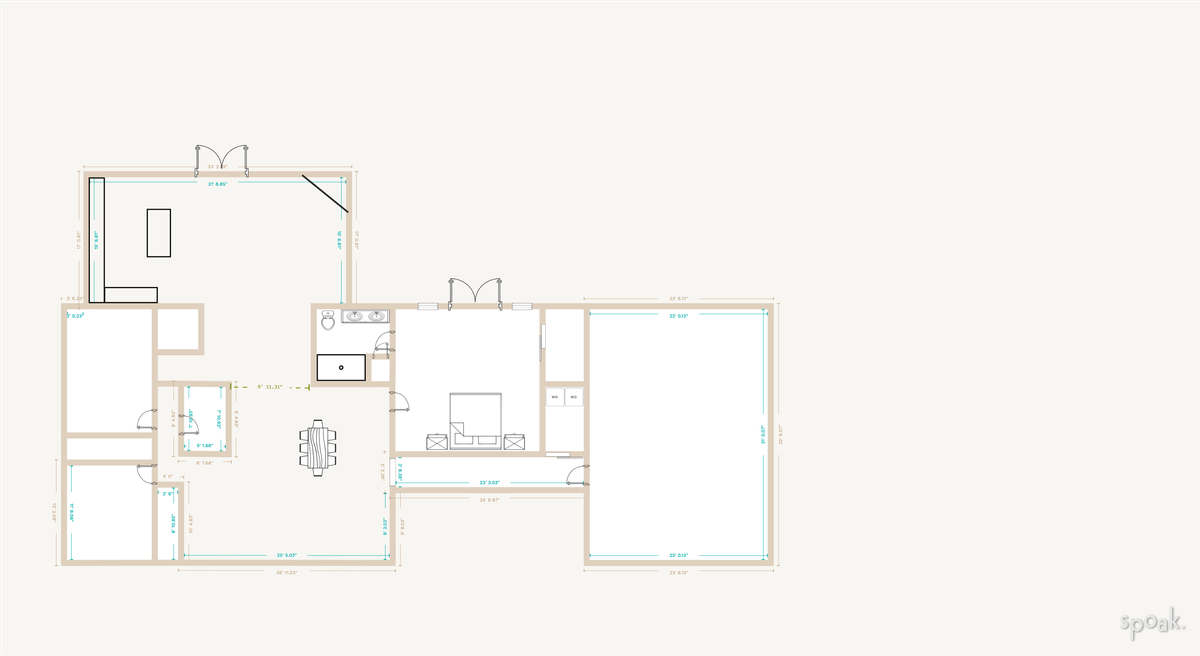 One Bedroom House Layout designed by Katie Wilson