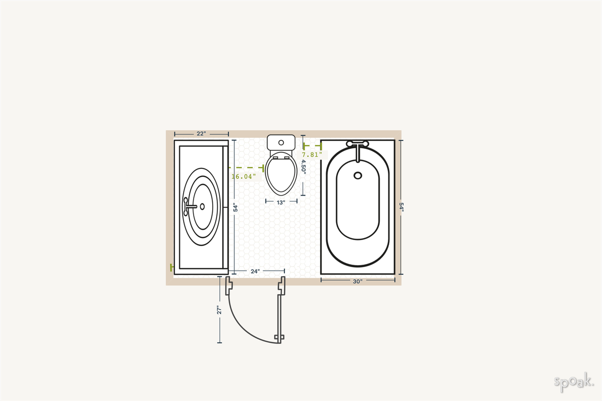 Small Bathroom Plan designed by Julia Starr