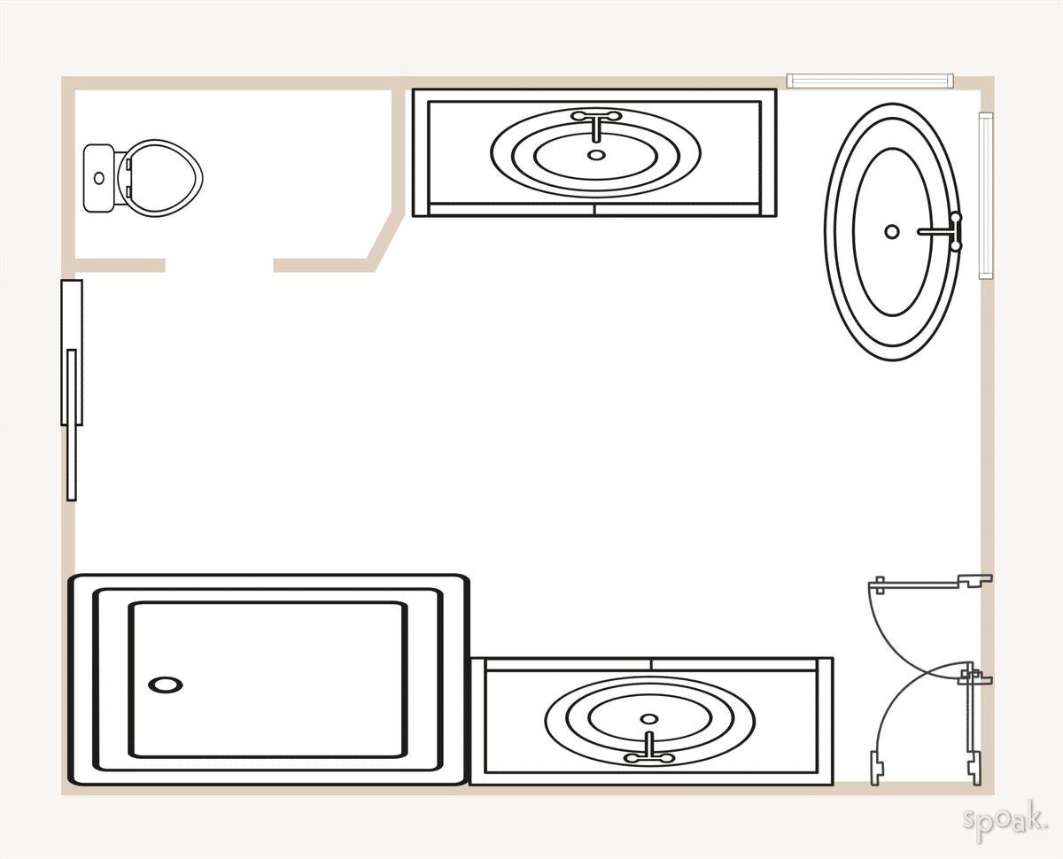 Primary Bathroom Layout designed by Heidi Sheridan