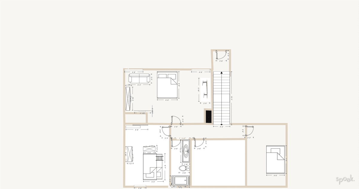 Bedroom + Bathroom Plan designed by Kristopher Arebalo