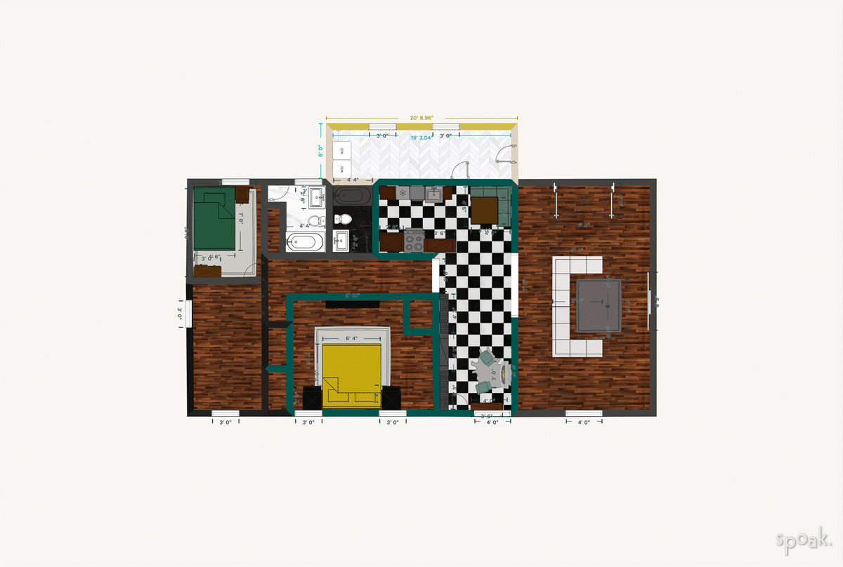 Three Bedroom House Layout designed by Saxon Lane