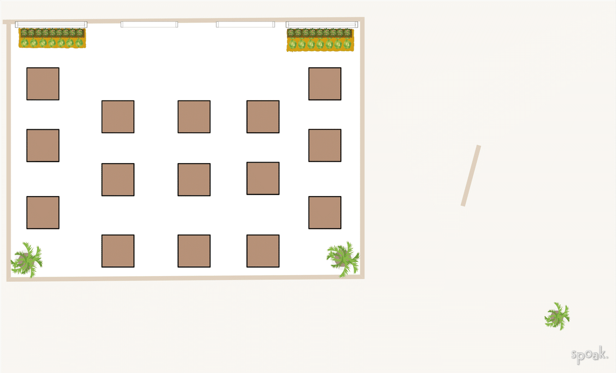 Medium Dining Room Plan designed by Hunter Bridges