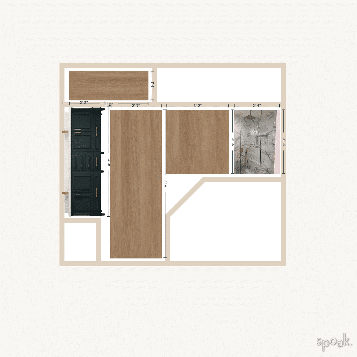 Bathroom Layout designed by Patrick Tillotson