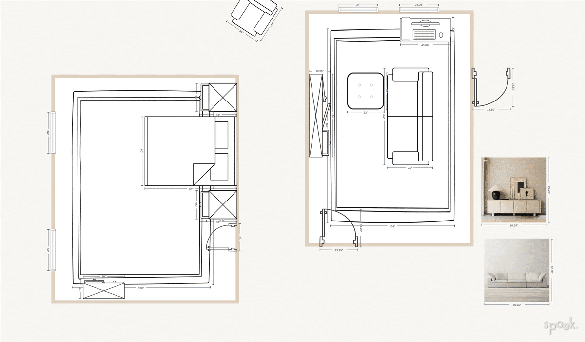 Apartment Floor Plan designed by Katie Murphy