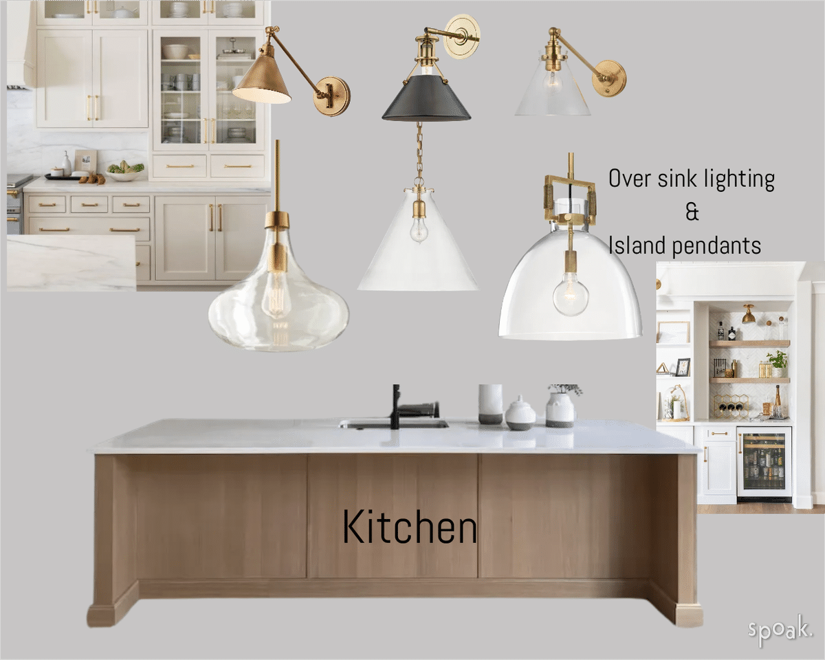 Kitchen Lighting Mood Board designed by Gabrielle Rahimi