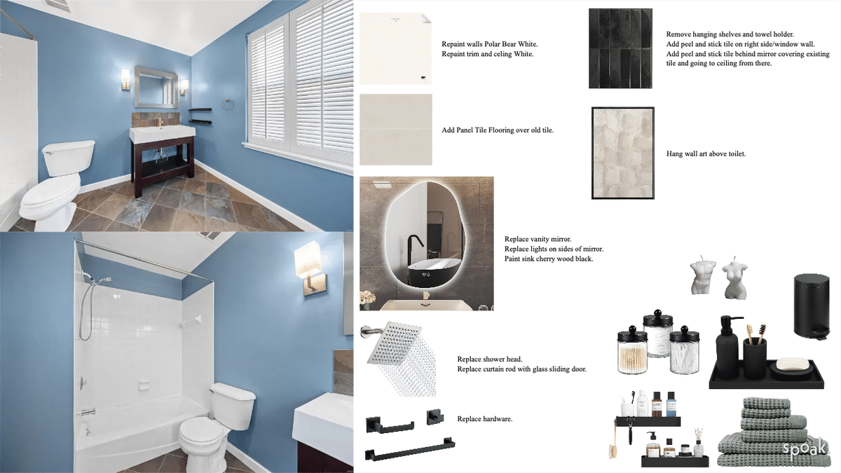 Bathroom Mood Board designed by Inayah McMillan