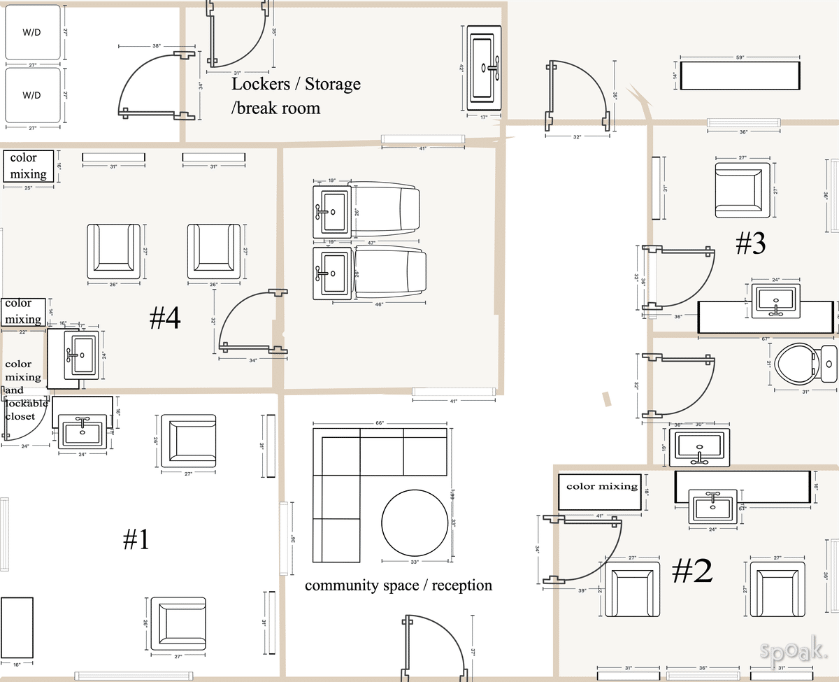 Studio Apartment Floor Plan designed by crystal morgan