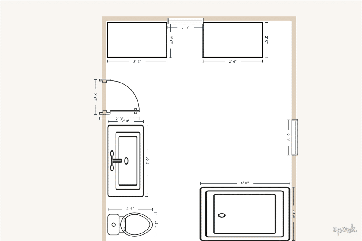 Bathroom Floor Plan designed by Nathan Rigney