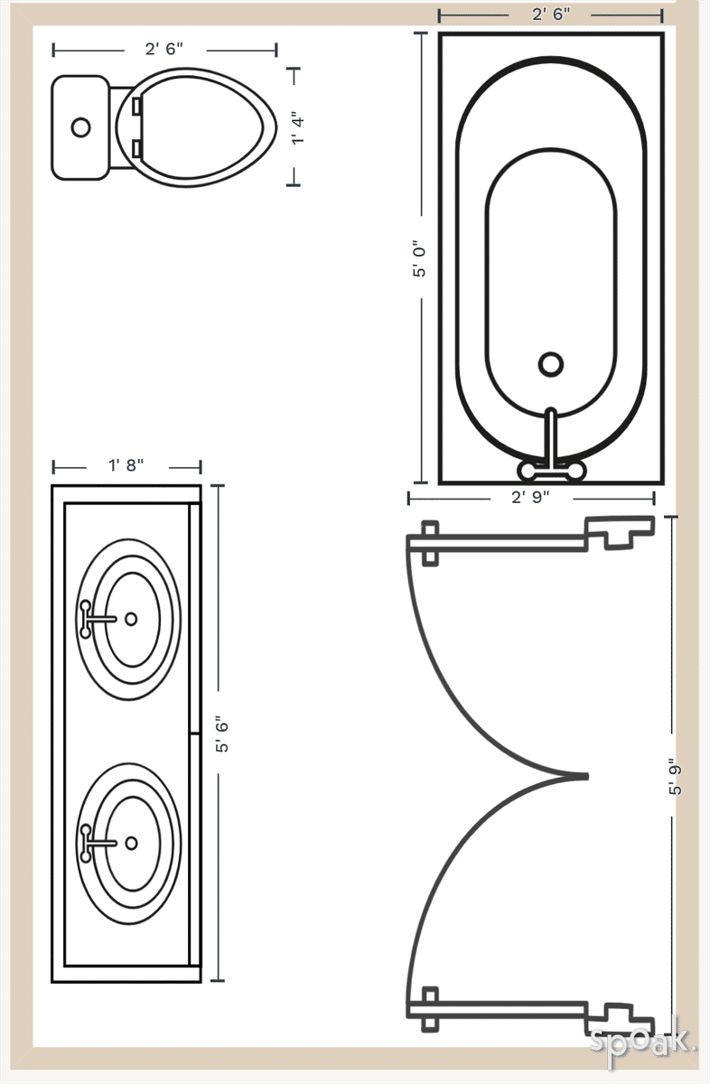 Large Bathroom Plan designed by Jessica Orr