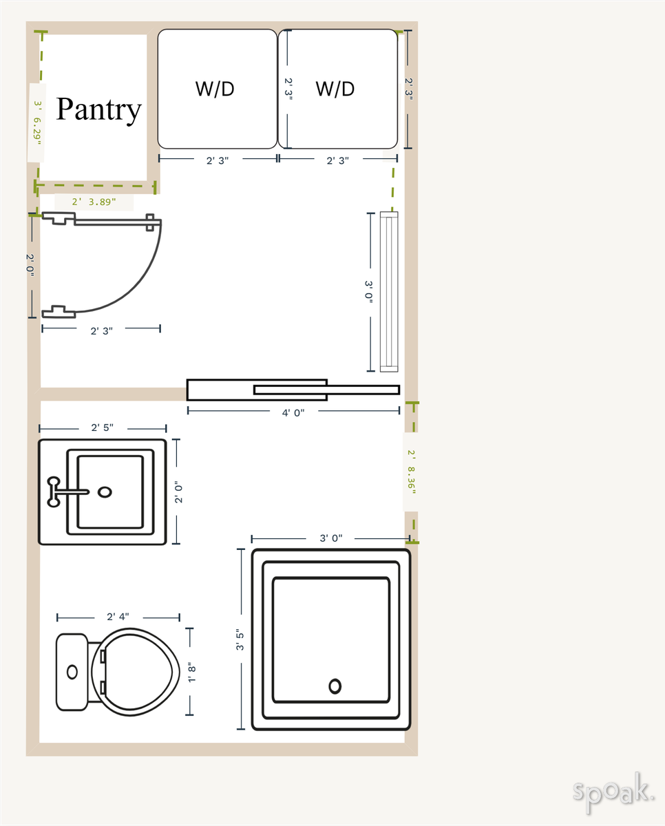 Large Bathroom Plan designed by Jessica Orr