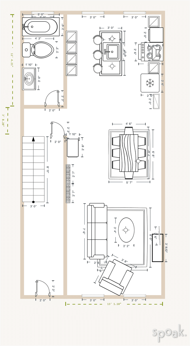 Apartment Layout designed by Megan Ananian