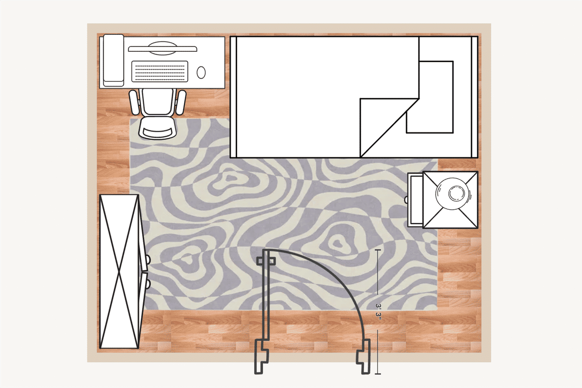 Dorm Room Layout designed by Molly Lennan