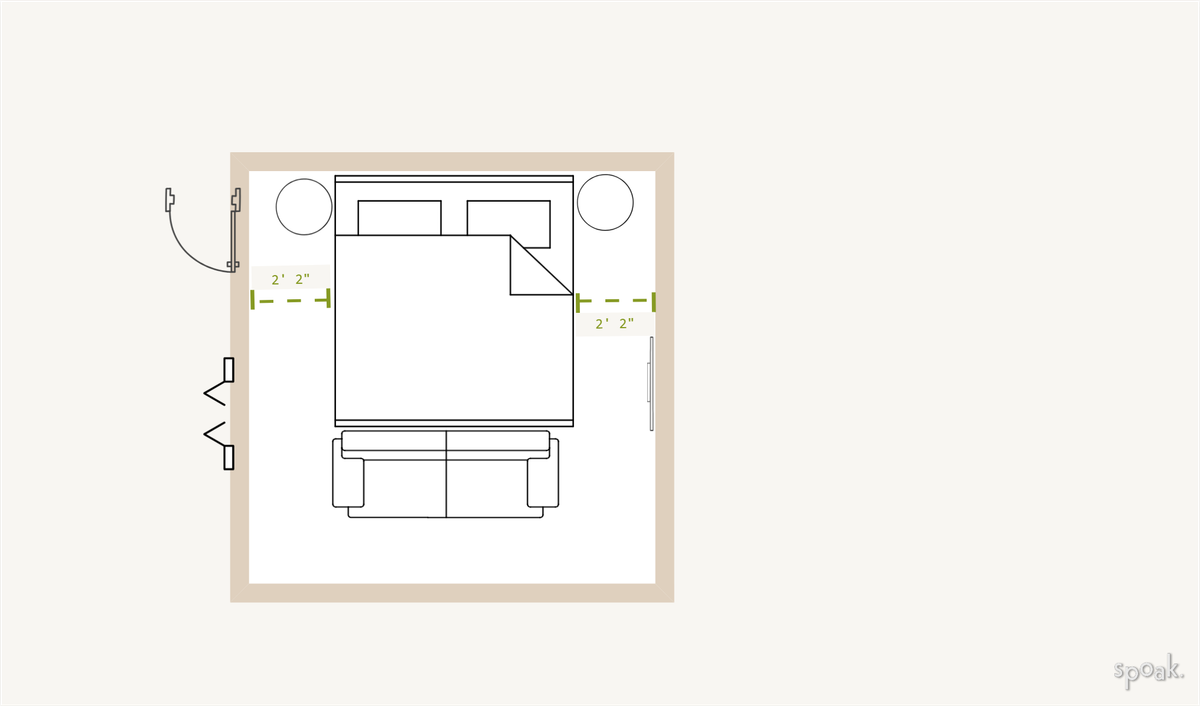 Square Bedroom Floor Plan designed by Whitney Crutcher