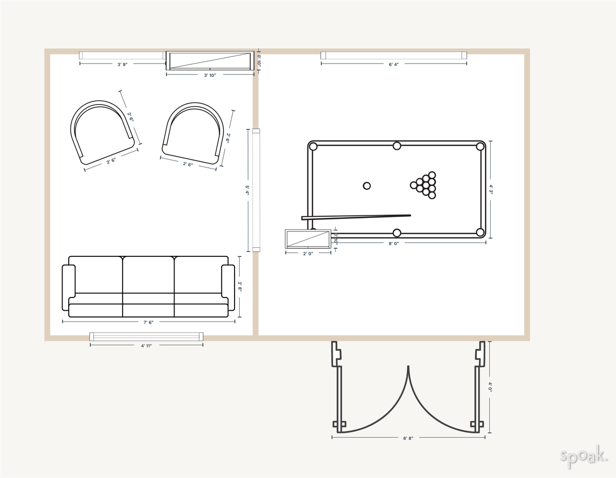 Square Kitchen Floor Plan designed by Eileen Preston