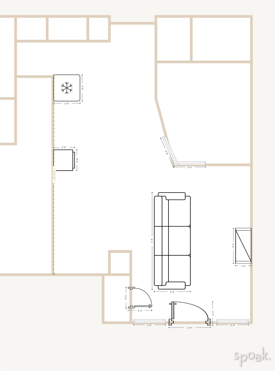 L Shaped Kitchen Floor Plan designed by Ryan Eisenacher