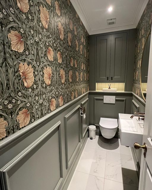 Derek Barrett Design Ltd on Instagram_ _Finally got to see the downstairs toilet finish as we fitted unit and @oracdecor_uk panelling to room to be painted all look amazing #derekbarrettdesign #cabinetmaker  designed by Gabrielle Rosenfeld
