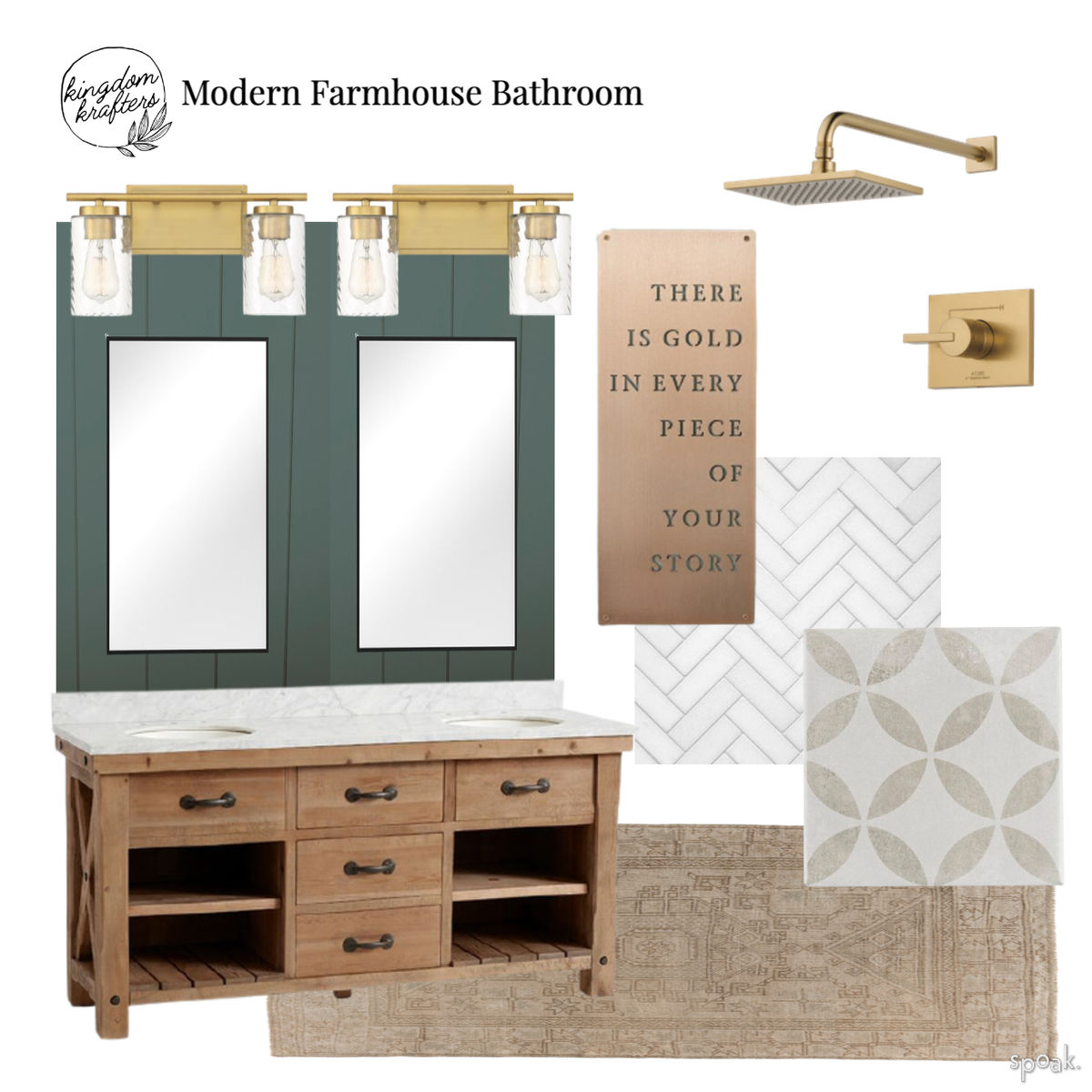 Modern Farmhouse Bathroom designed by Erin Arnold