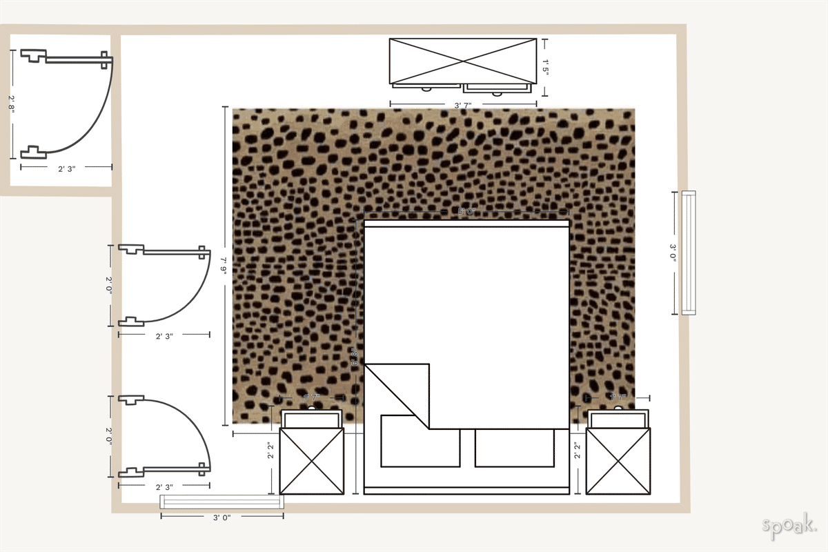 Medium Bedroom Layout designed by Marisa Rizzuti