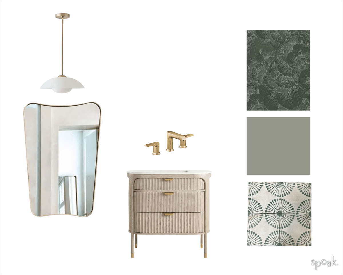 Powder Room Mood Board designed by Elevated by Elise LLC