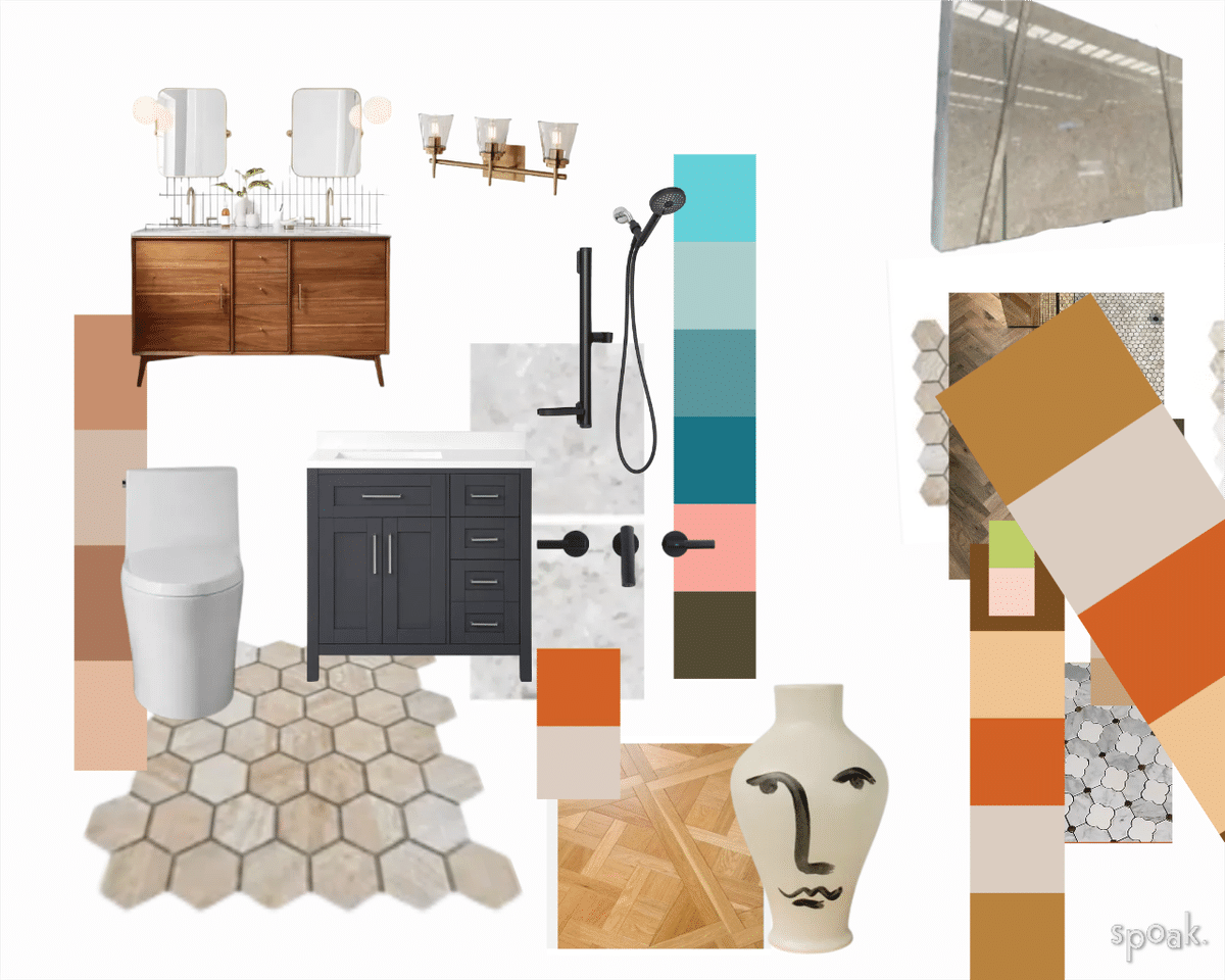 Bathroom Mood Board designed by Anerys McMahon-Ford