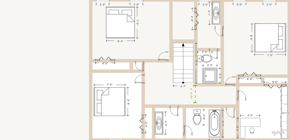 Rectangle Bathroom Plan designed by Jack Handy