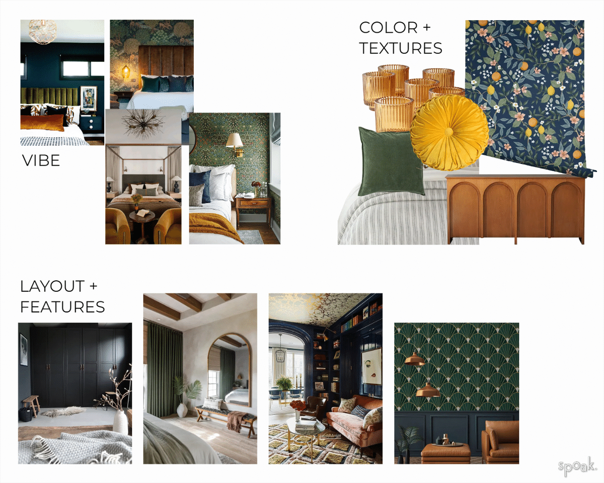 Master Bedroom Moodboard designed by Morgan Summers