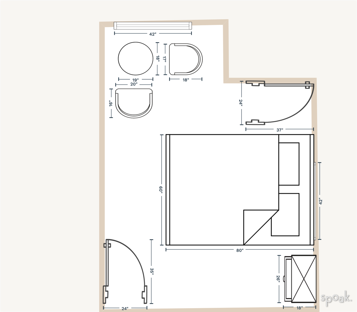 Bedroom Layout designed by Azure Thompson