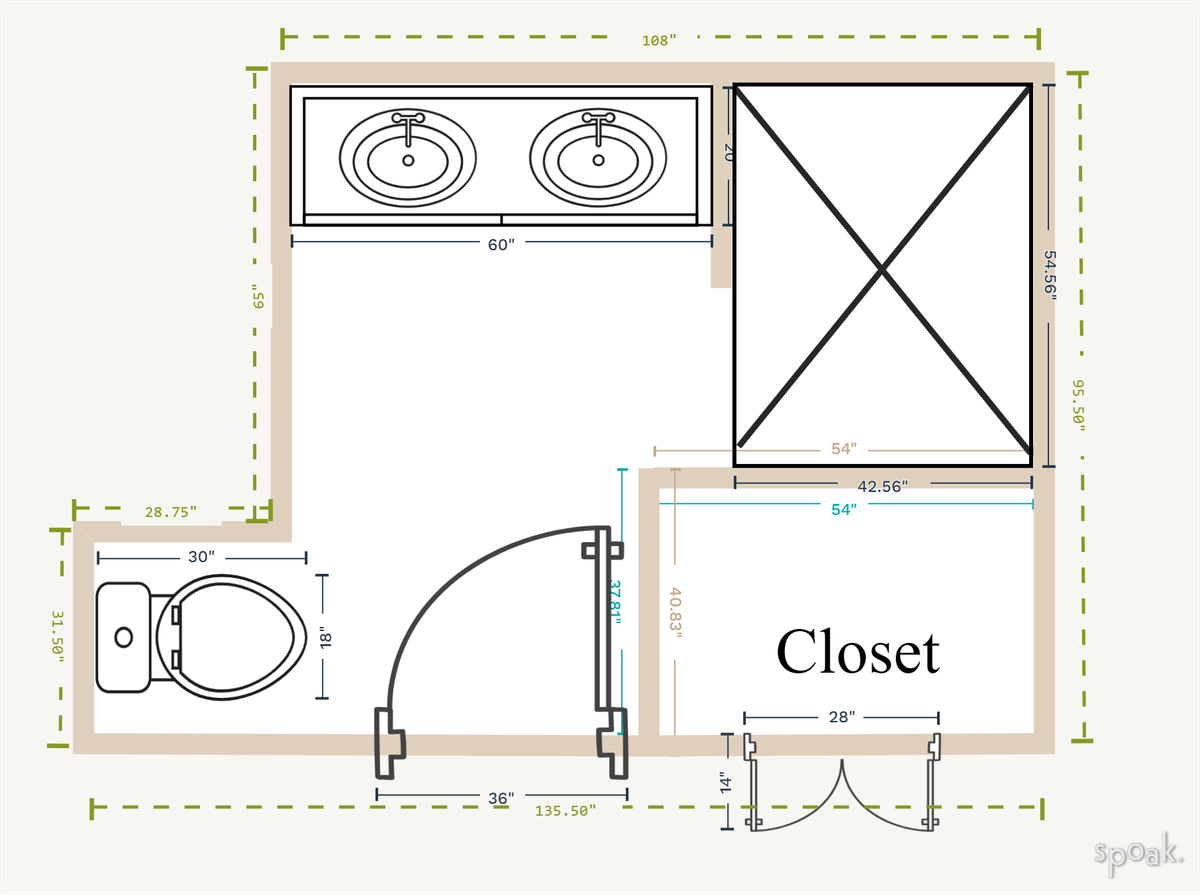 Bathroom Plan designed by Christin Rhodes