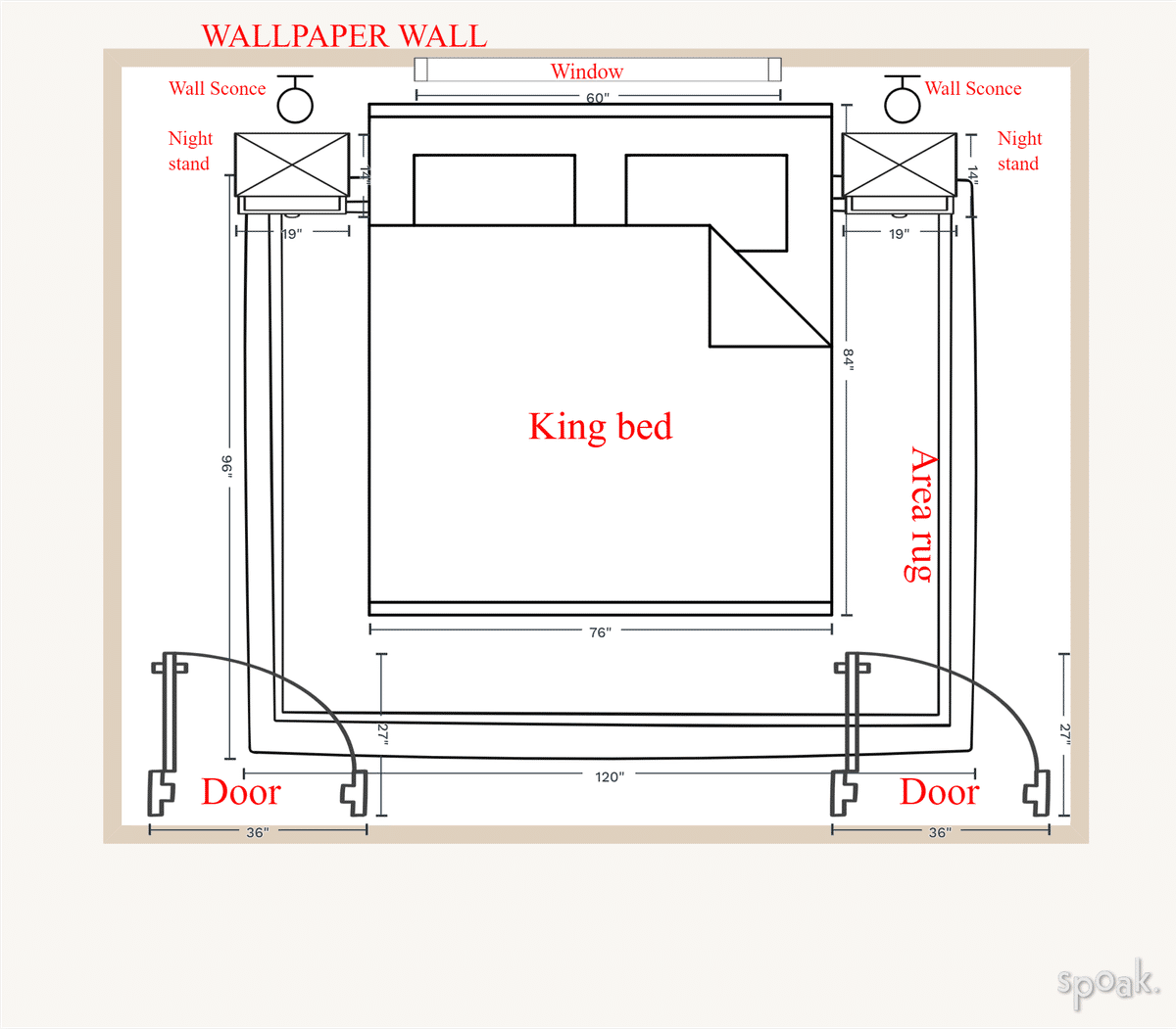 Rectangle Bedroom Plan designed by Hannah Petterson
