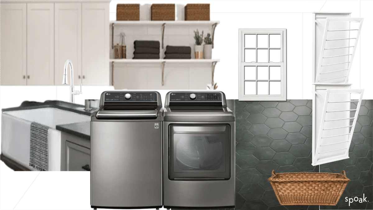 Laundry Room Gray Tile designed by Maddie Berman