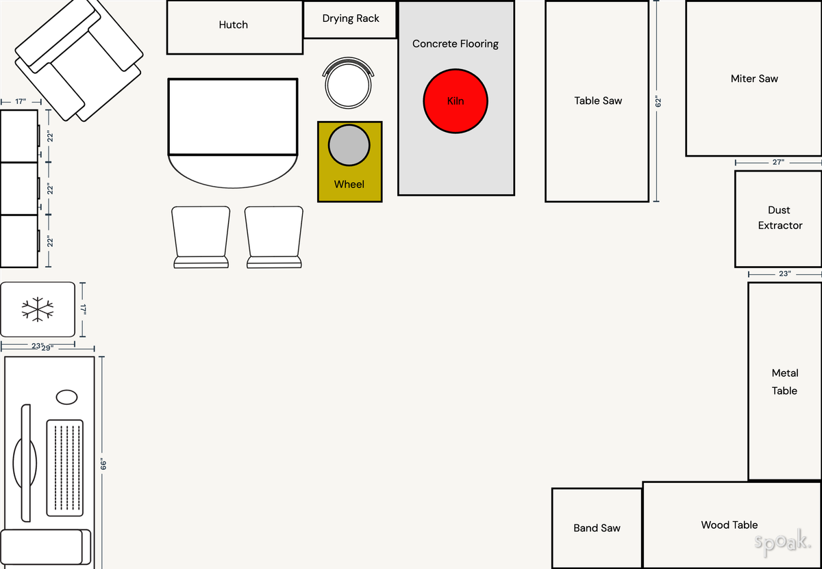 Craft Room Floor Plan designed by Ben Stahl