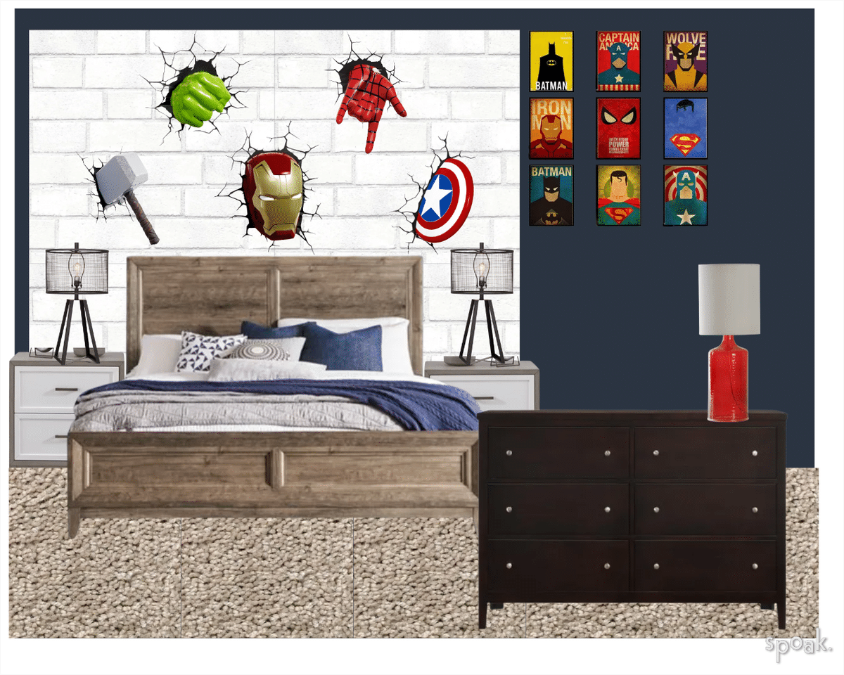 Bedroom 2 Marvel designed by Megan Clark