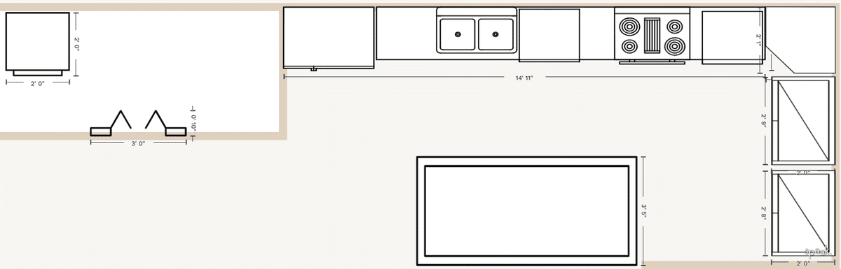 Kitchen Floor Plan designed by Cilia Scifo