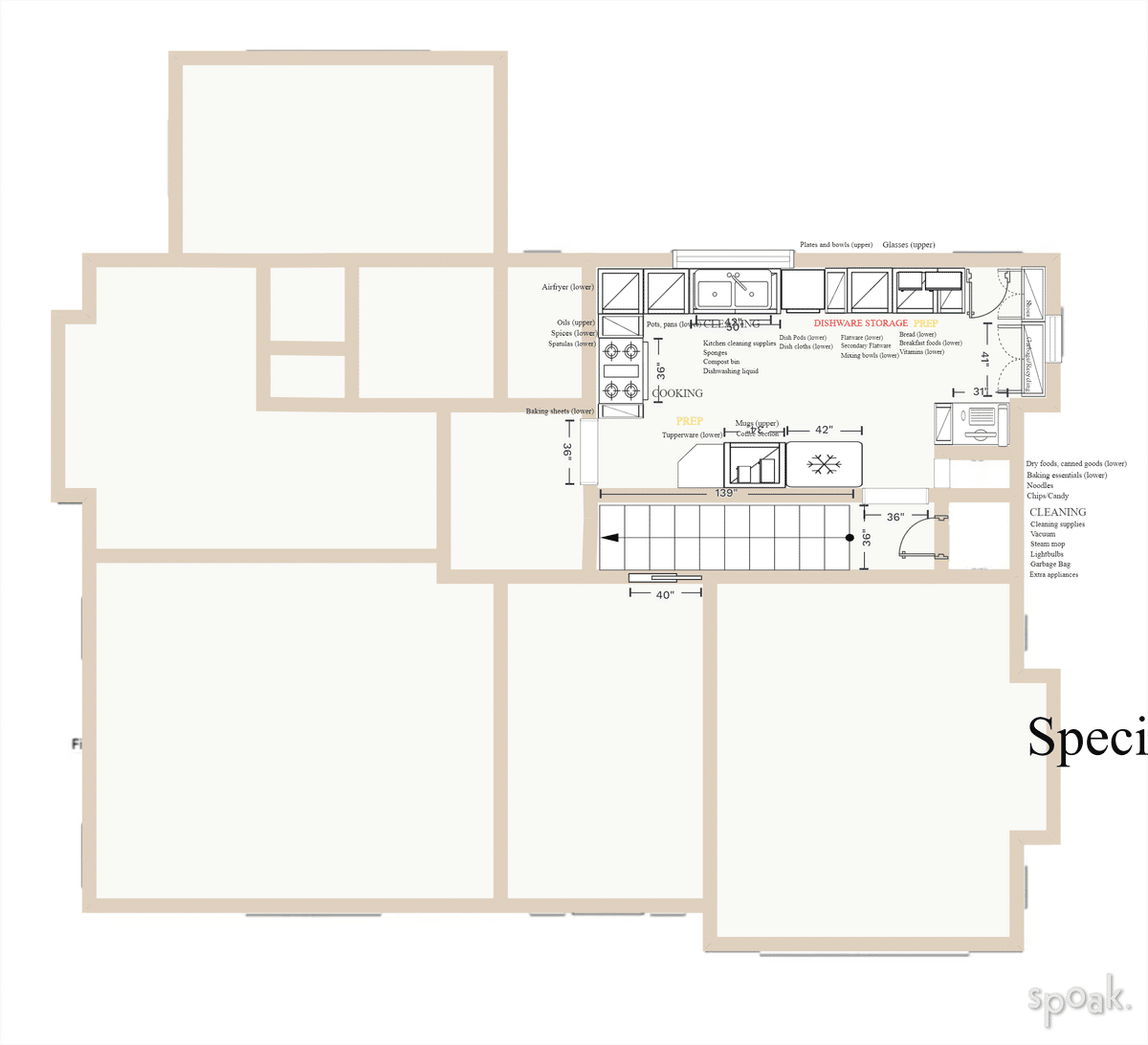 Kitchen Layout designed by Tyler Kesterson