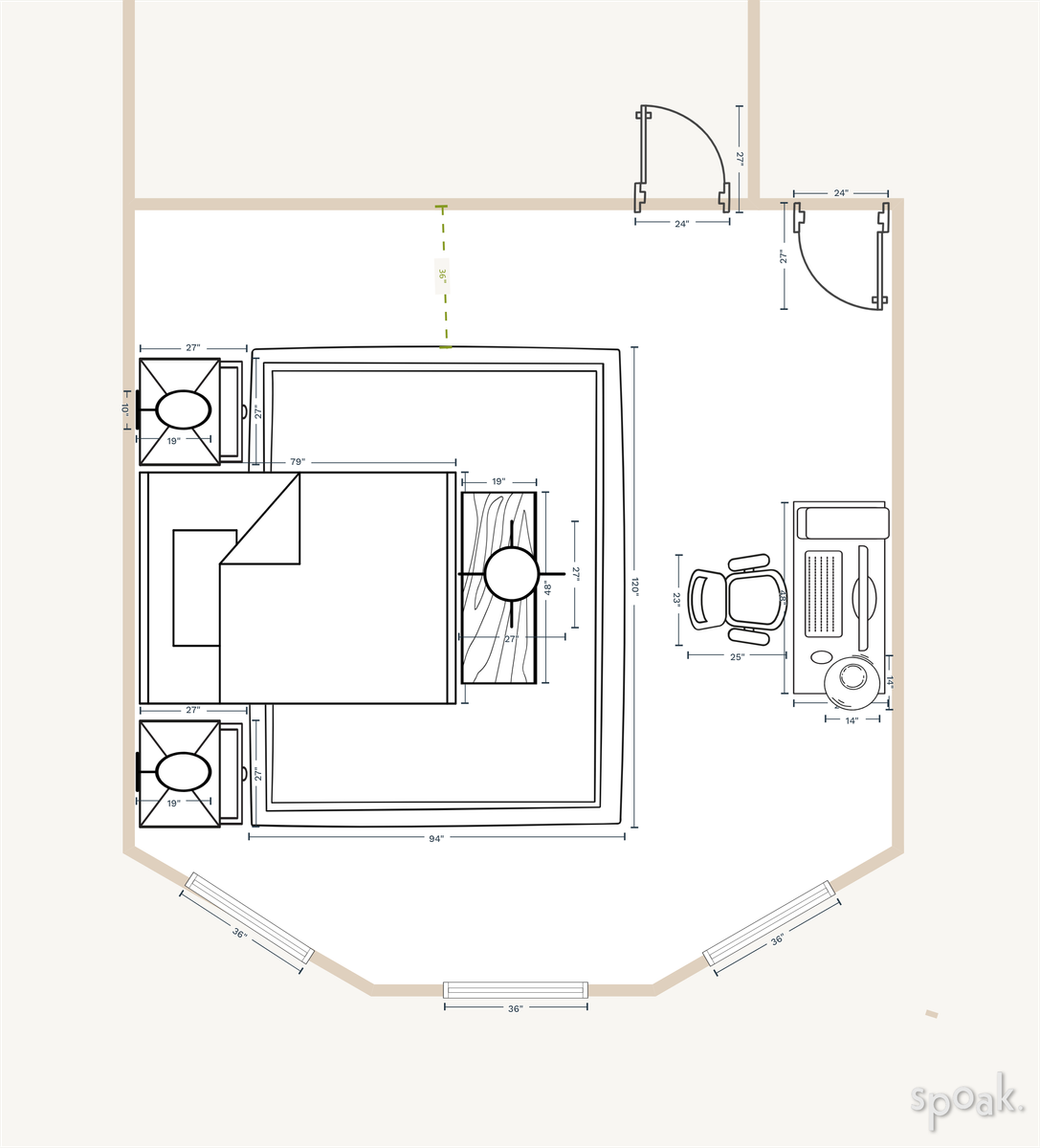 Large Bedroom Plan designed by sarah cerda