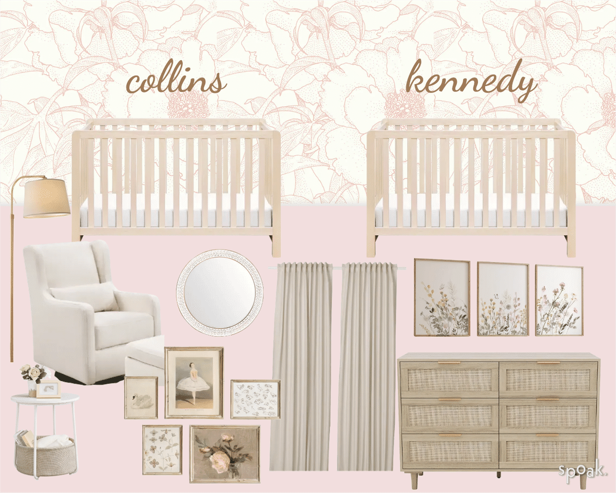 Nursery Mood Board designed by Mackenzie Blair