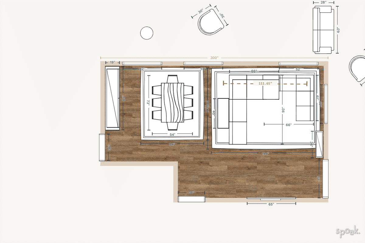 L Shaped Kitchen Floor Plan designed by Laura Panozzo
