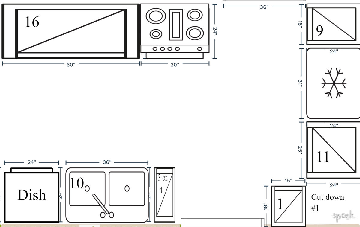 Medium Kitchen Layout designed by Hank Martin