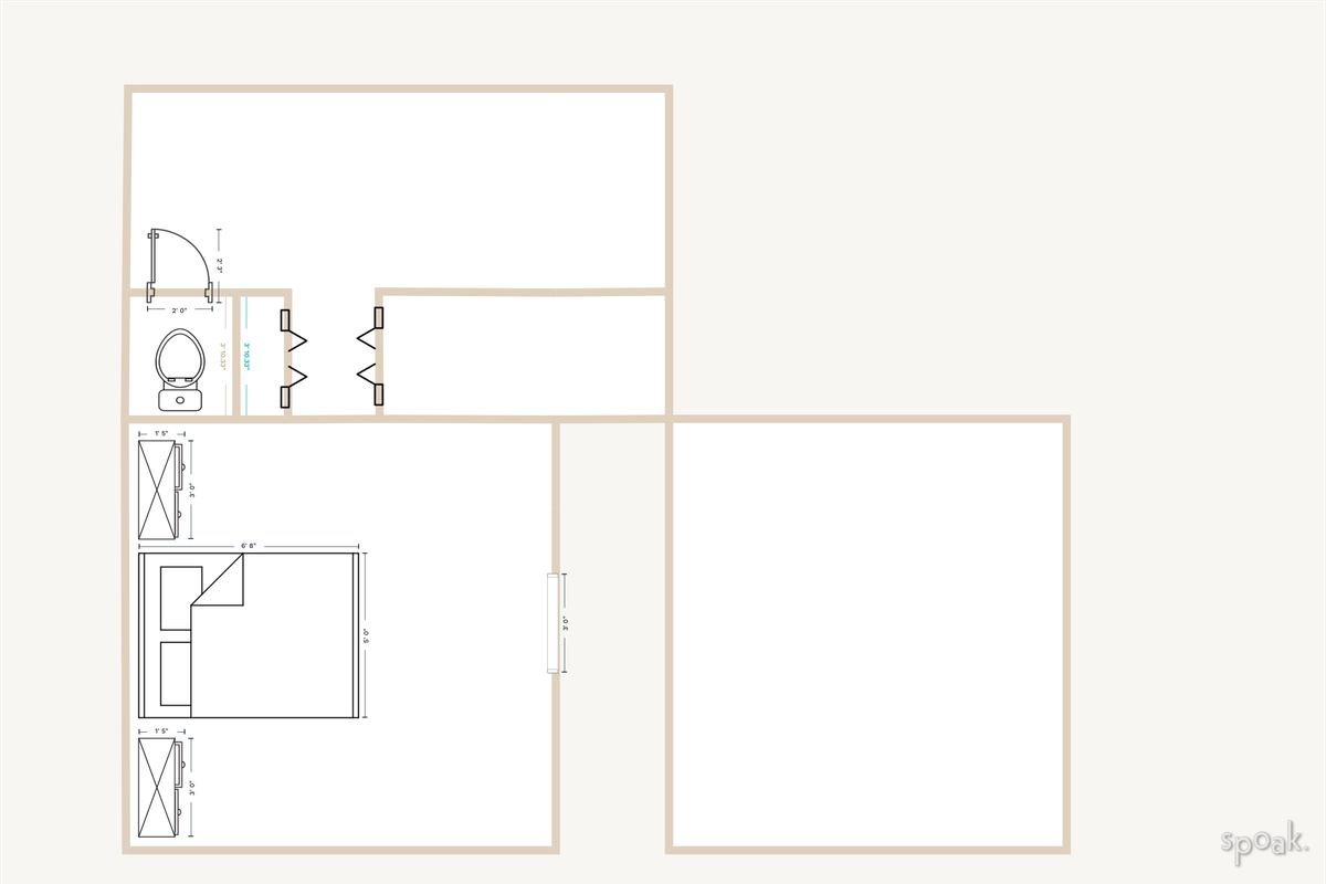 Square Bathroom Layout designed by Abby Chadwell