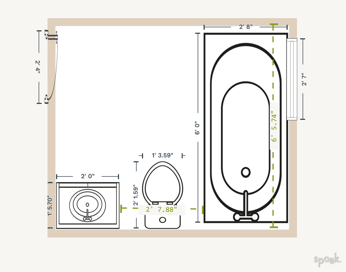 Primary Bathroom Layout designed by Devin Breaux