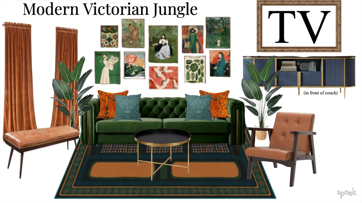 Living Room Mood Board designed by Madison Thompson