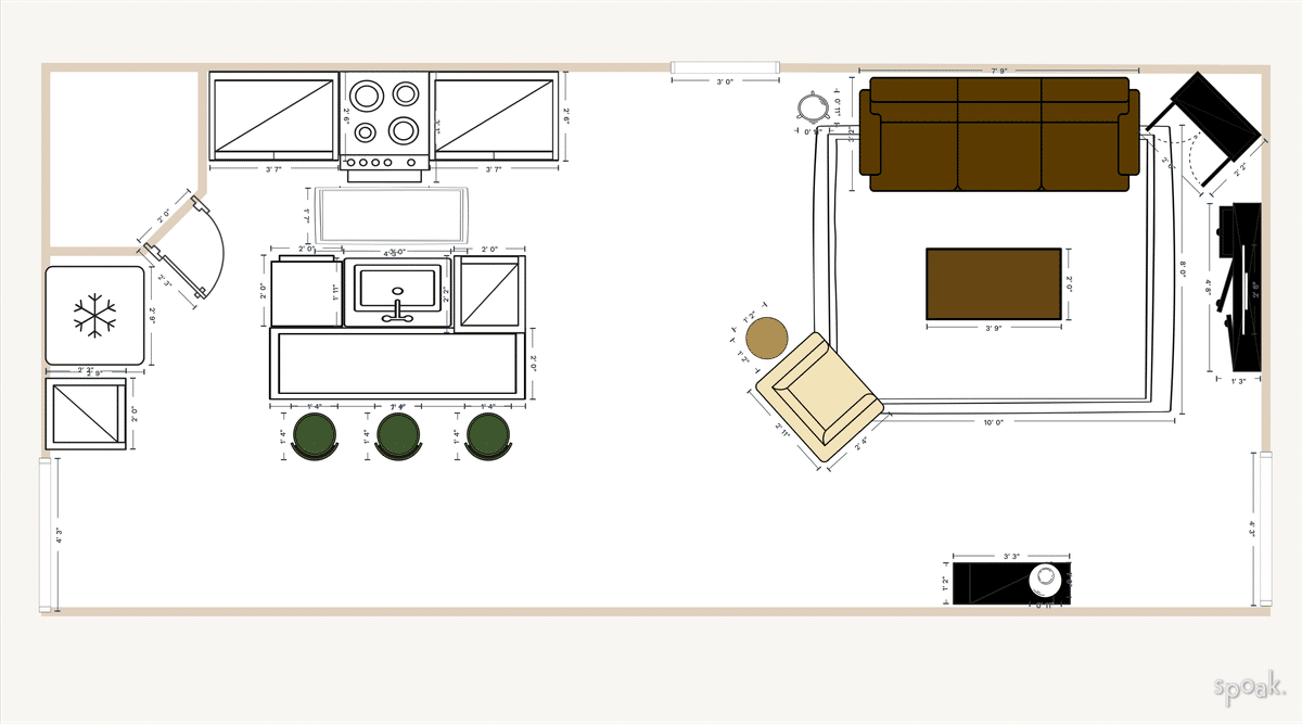 Kitchen Floor Plan designed by Aubrey Howa