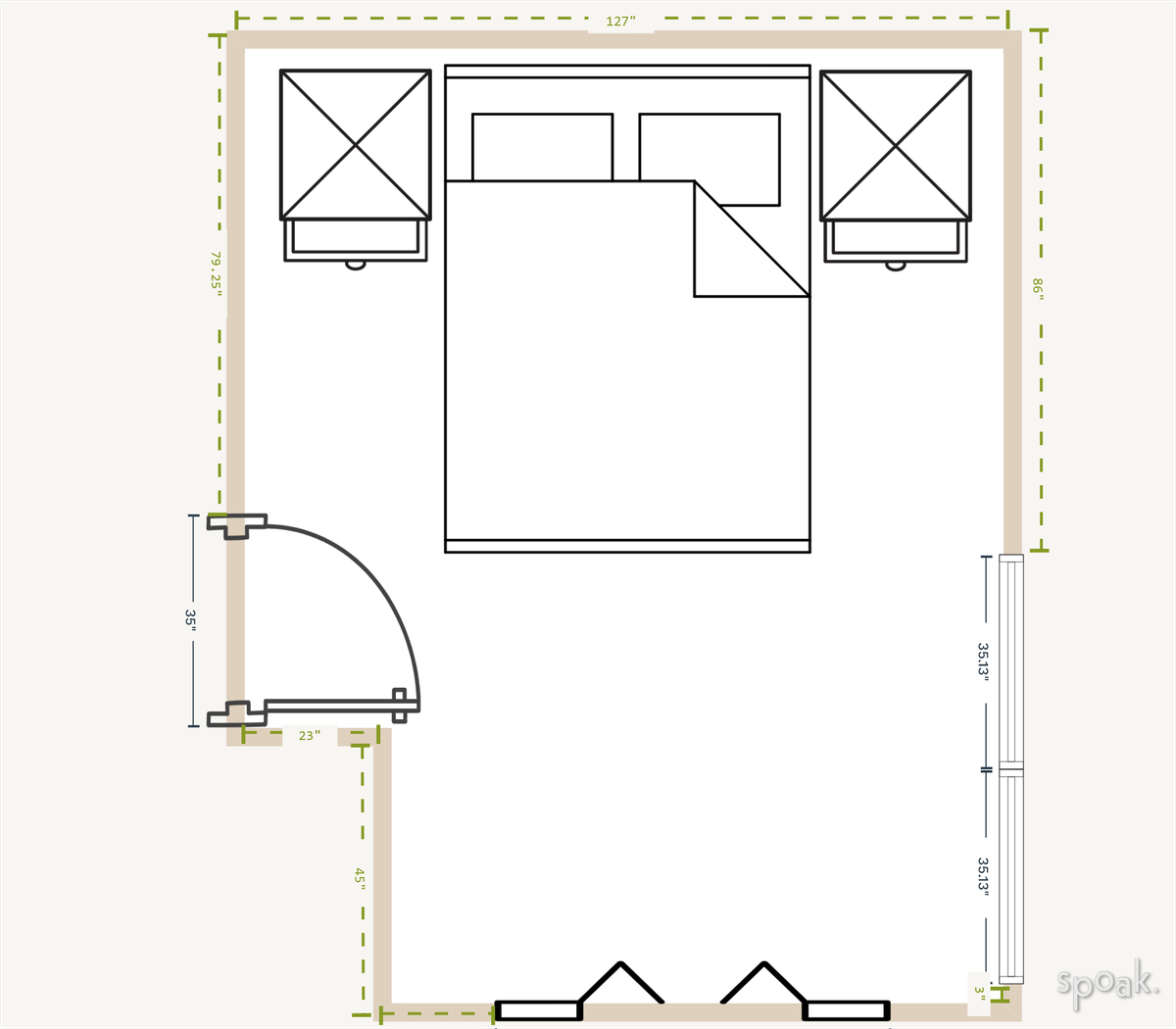 Bedroom Layout designed by Christin Rhodes